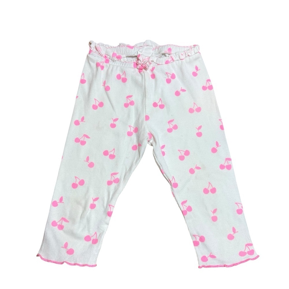 Zara Baby Girls Cherry Print Ribbed Cotton Leggings-Size 18-24 months